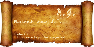 Marbeck Gusztáv névjegykártya